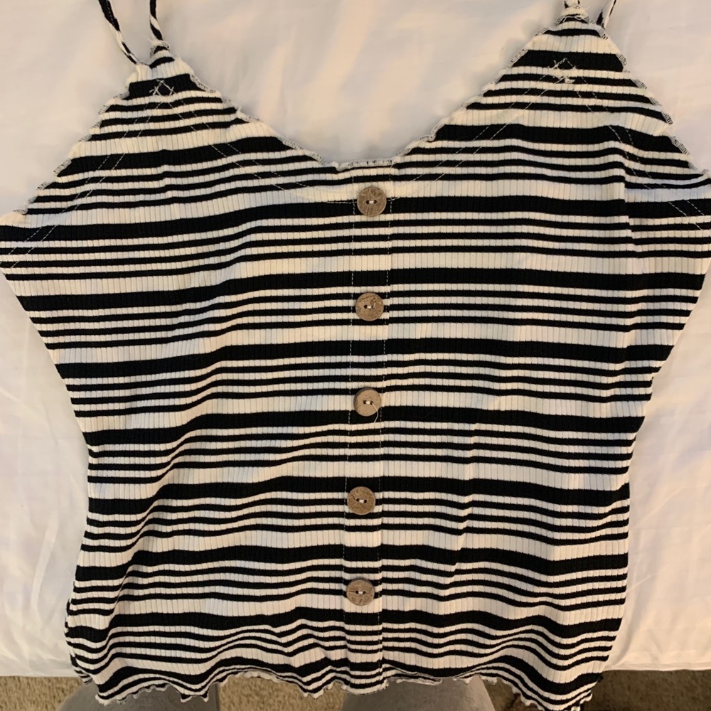Striped Cropped Tank Top